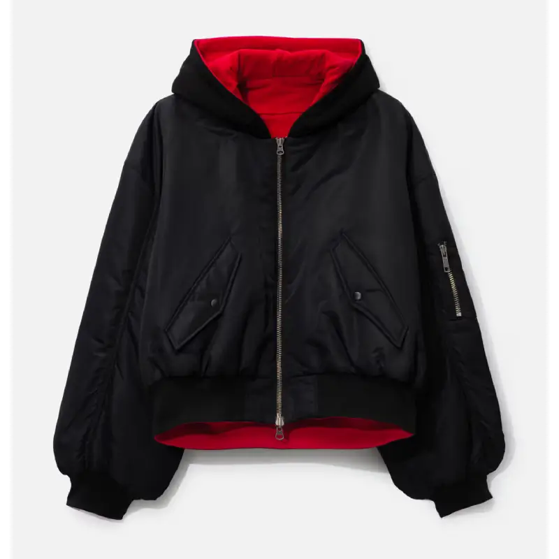 Black PROJECT G/R Reversible Hooded MA-1 Jacket