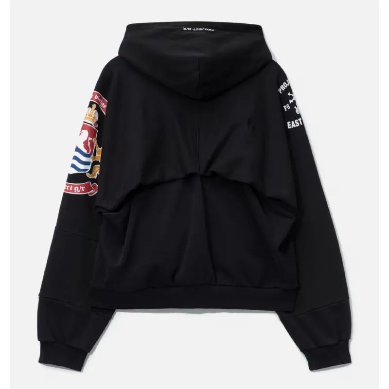 Black Project G/R London Reconstructed Folded Hoodie Back