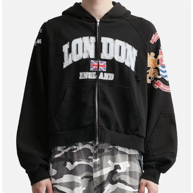 Black Project G/R London Reconstructed Folded Hoodie View