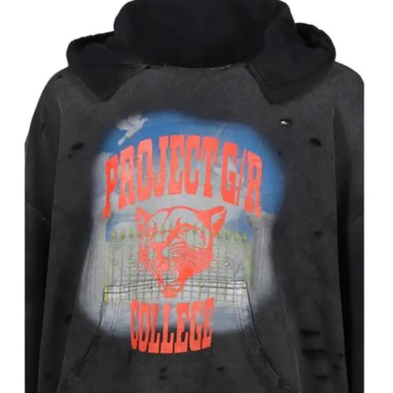 Black Project G/R Mixed Printed Vintage Hoodie Design