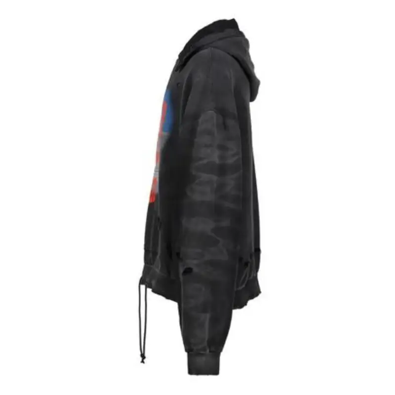 Black Project G/R Mixed Printed Vintage Hoodie Side