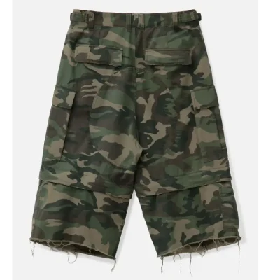 Camo PROJECT GR 3-Quarter Convertible Cargo Shorts Back
