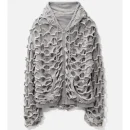 Gray PROJECT G/R Reversible Laser Cut Zip-Up Hoodie