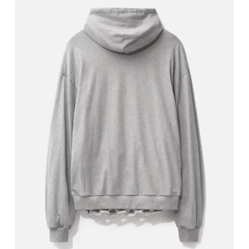 Gray PROJECT G/R Reversible Laser Cut Zip-Up Hoodie View
