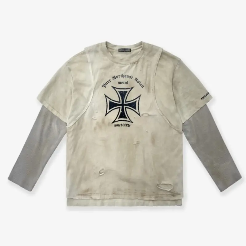 Ivory Project G/R x MFM333 3 Layered Long Sleeve Tee