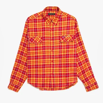 Red Project G/R Cropped Wrap Checked Shirt