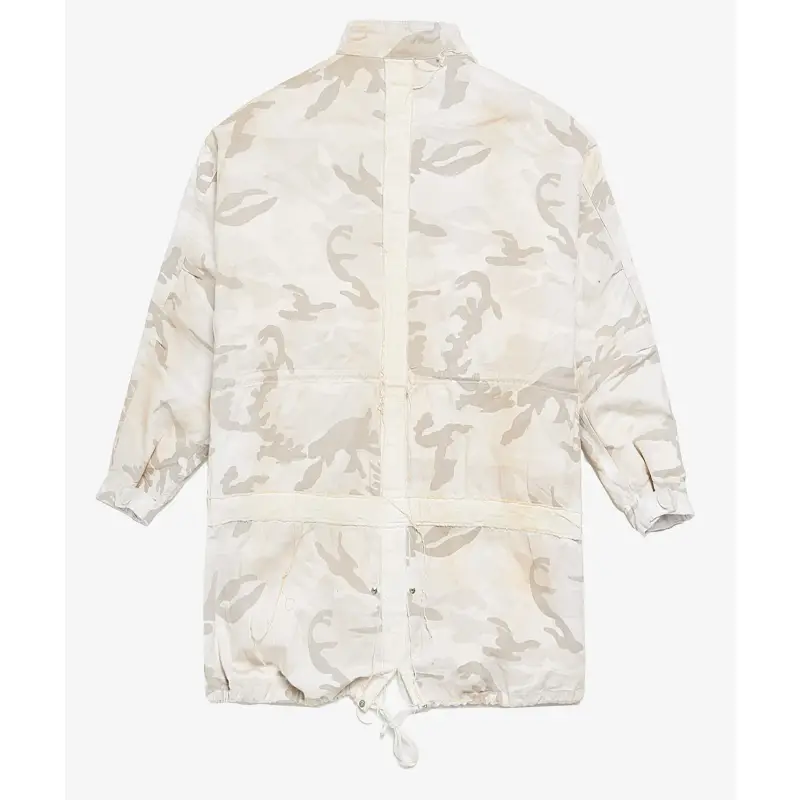 White Camo Project G/R Bondage Cross Fishtail Parka Back