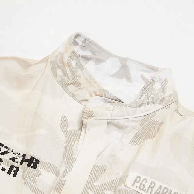 White Camo Project G/R Bondage Cross Fishtail Parka Top