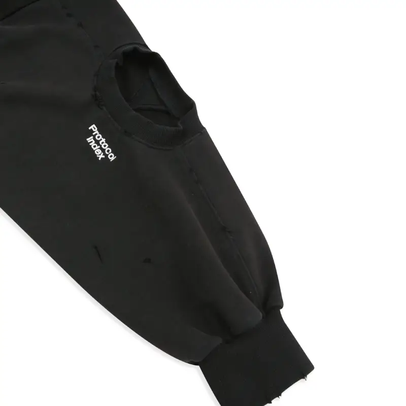 Black Protocol-Index Reconstructed New York Zip-Up Hoodie Sleeve
