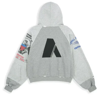Gray Protocol-Index ARMY Zip-Up Hoodie Back