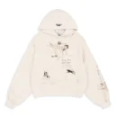 Ivory Protocol-Index Hand Drawing Washed Hoodie