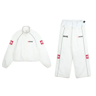 White Protocol-Index Exaggerated Shoulder Air Tracksuit
