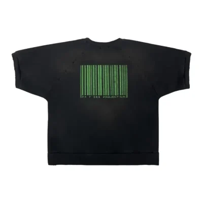 Black PROJECT G/R Detachable Shoulder Pad Sweatshirt Back