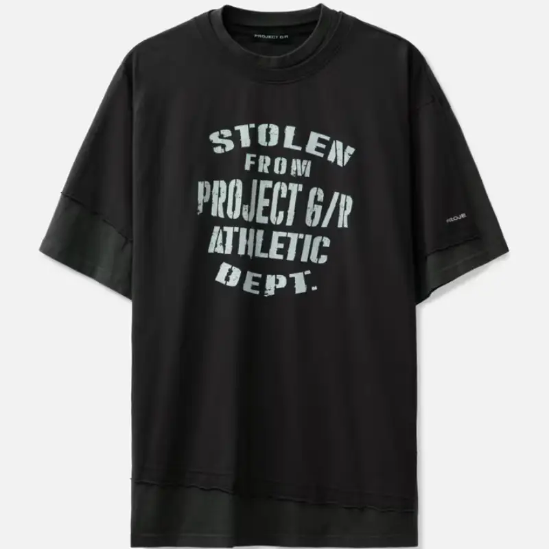 Black PROJECT G/R Trompe-L'œil Double T-Shirt
