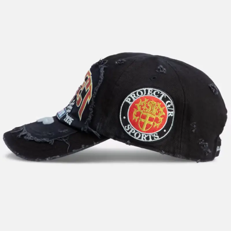Black PROJECT G/R Upcycled Racing Cap Side