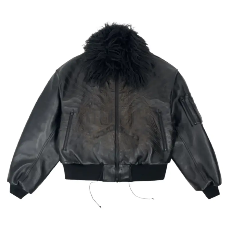 PROJECT G/R x MFM333 Detachable Fur Fringe Bomber Jacket