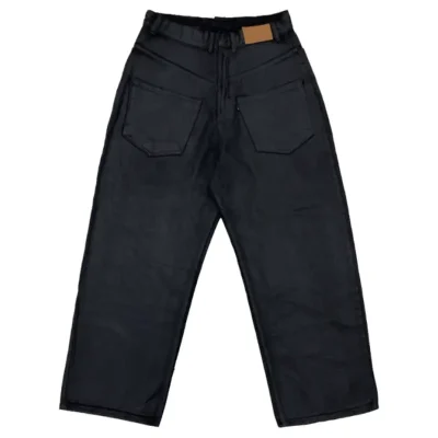 Black PROJECT G/R Coated Backward Denim Pants Back