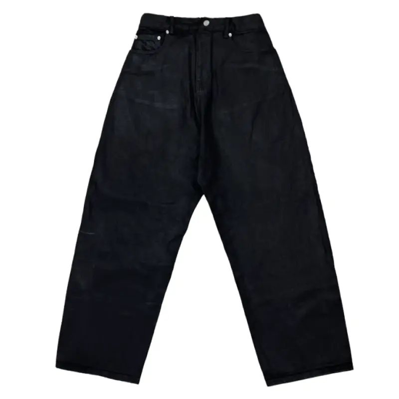 Black PROJECT G/R Coated Backward Denim Pants