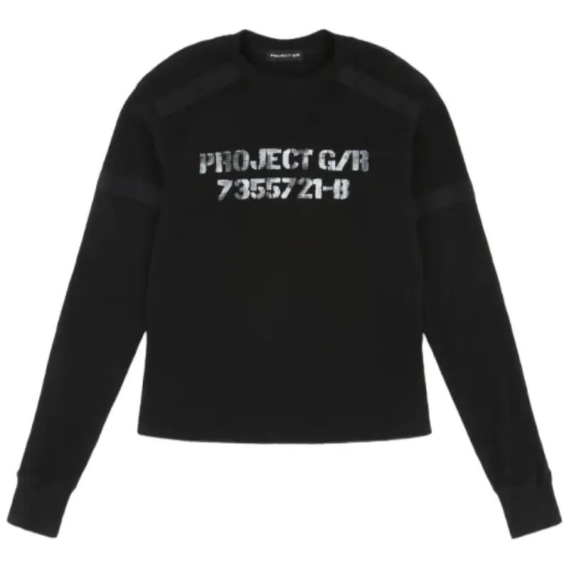 Black Project G/R Bondage Cross Waffle Thermal Long Sleeve Tee