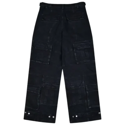 Black Project G/R Crinkle Denim Cargo Pants Back