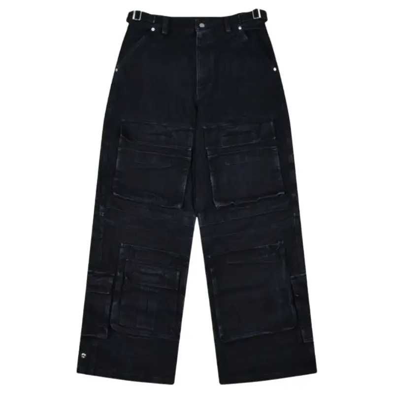 Black Project G/R Crinkle Denim Cargo Pants