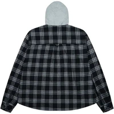 Black Project G/R Reversible Hooded Check Shirt Back