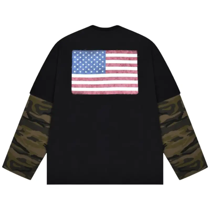 Black Project G/R Vintage Military Layered Camo Long Sleeve Tee Back