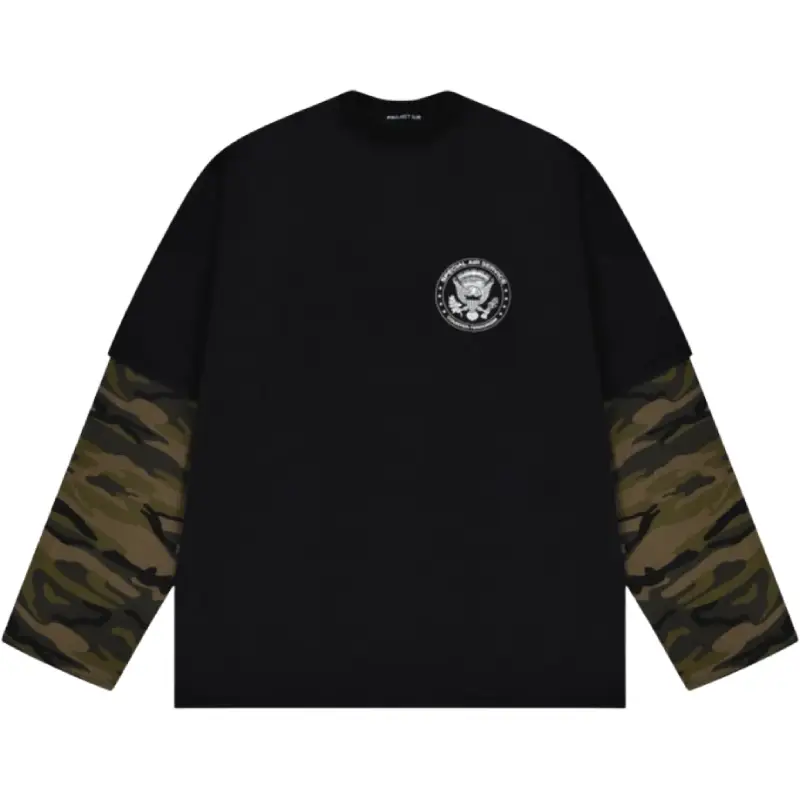 Black Project G/R Vintage Military Layered Camo Long Sleeve Tee