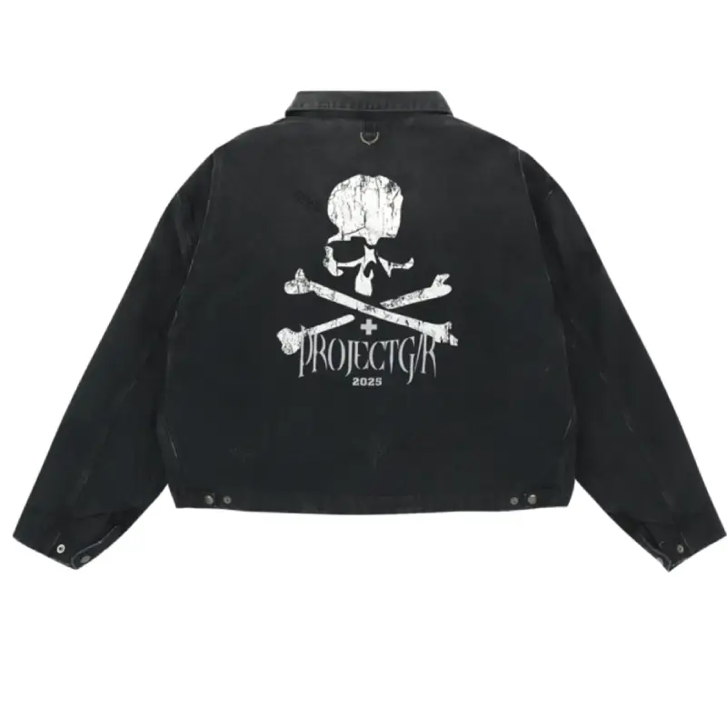 Black Project G/R x Mastermind Distressed Canvas Work Jacket Back