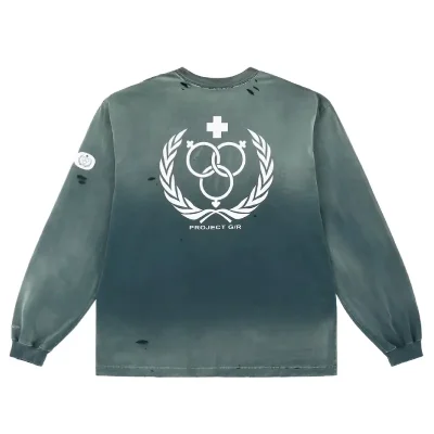 Blue/Green Project G/R IMO Washed Long Sleeve Tee Back