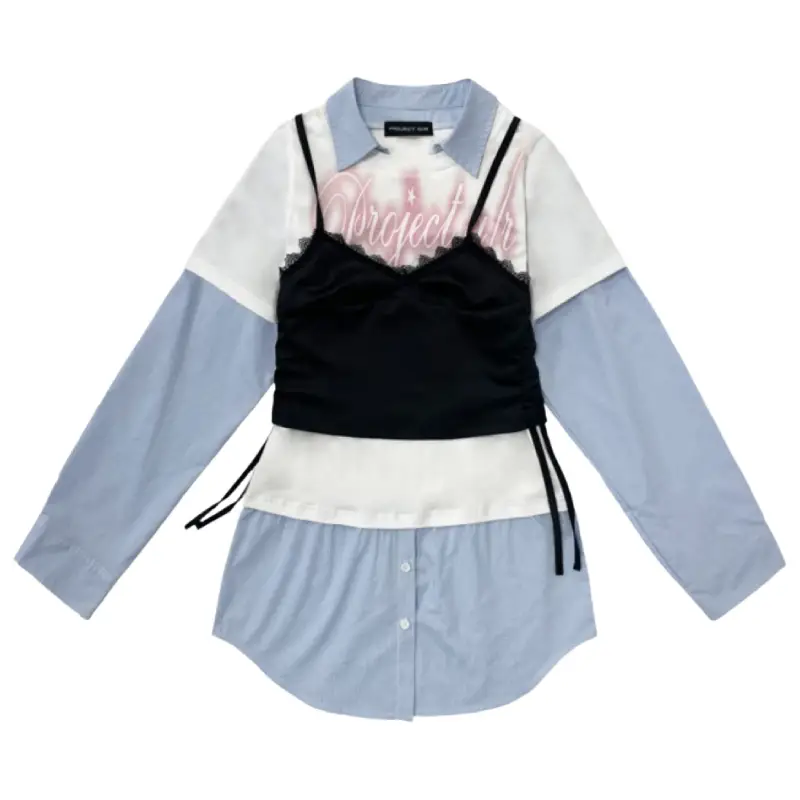 Blue Project G/R 3 Layered Shirts Top White