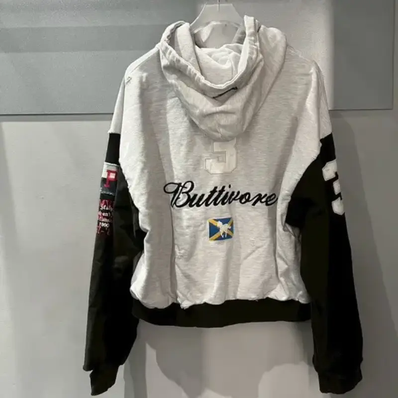 Gray-Black Protocol-Index Buttivore Zip-Up Hoodie Back