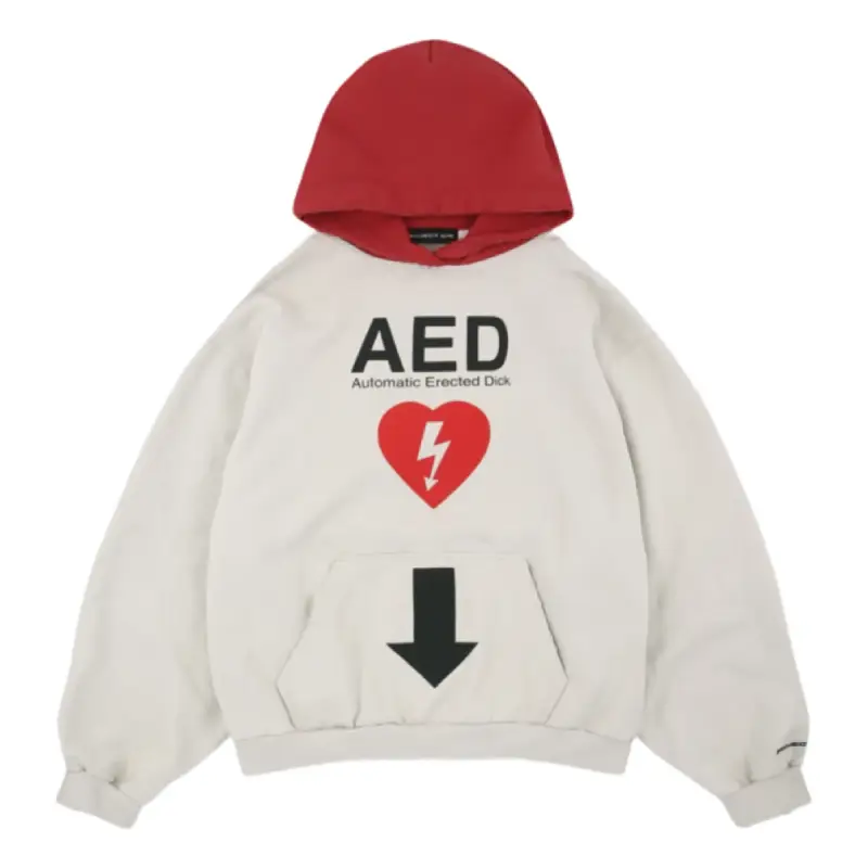 Light Beige Project G/R AED Oversized Hoodie