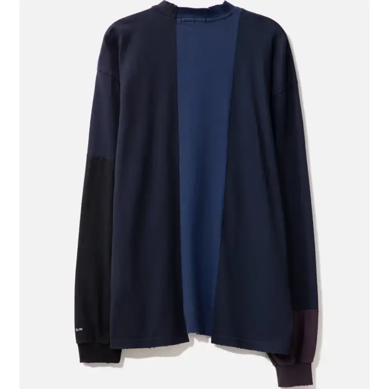 Navy PROJECT G/R Horny Unbalanced Washed Long Sleeve Tee Back