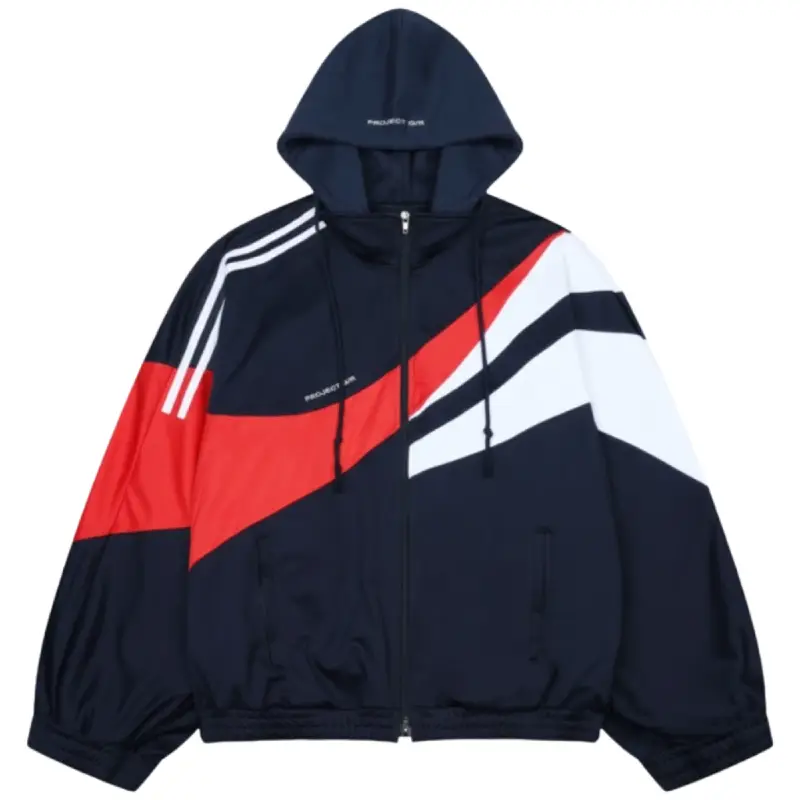 Navy Project G/R Hybrid Hooded Track Jacket