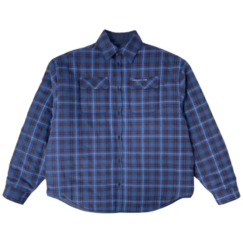 Navy Project G/R Reversible Padded Check Shirt