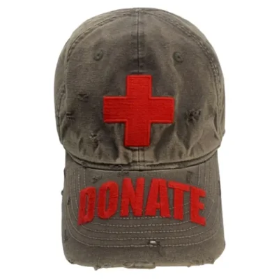 Washed Brown Project G/R Red Cross Donate Cap