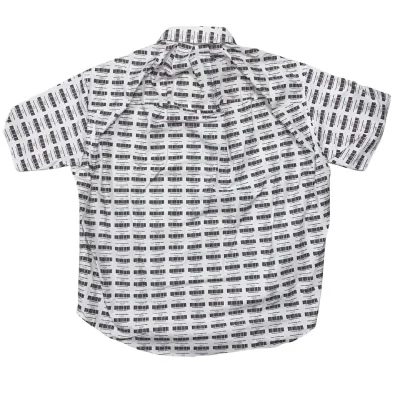 White Project G/R Barcode Oversized Button-Up Shirt Back